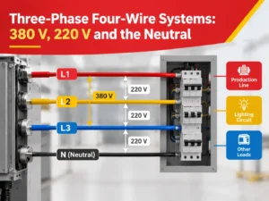 Three-Phase Four-Wire Systems 380 V, 220 V and the Neutral